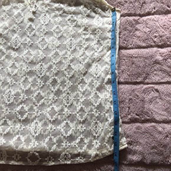 Eddie Bauer Ivory Sheer Embroidered Sleeveless Top - Picture 9 of 9